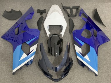 Meilleurs Carénage Moto Suzuki GSXR 600 / GSXR 750 2004-2005 - Blanc Bleu Noir