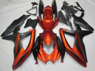 Meilleurs Carénages Moto Suzuki GSXR 600 / GSXR 750 2008-2010 - Burnt Orange Noir Mat