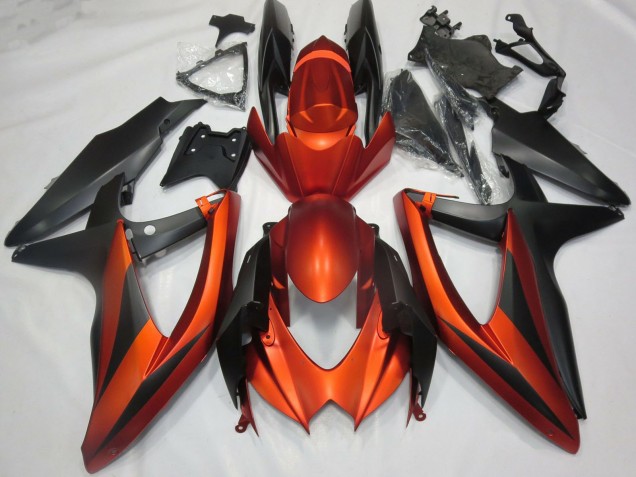 Carénages Moto Suzuki GSXR 600 / GSXR 750 2008-2010 - Burnt Orange Noir Mat