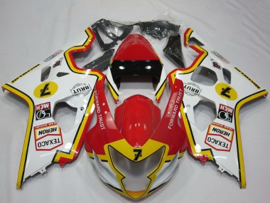 Meilleurs Carénages Moto Suzuki GSXR 600 / GSXR 750 2004-2005 - Blanc Rouge Jaune