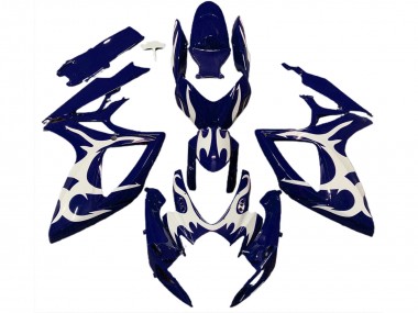 Meilleurs Carénages Moto Suzuki GSXR 600 / GSXR 750 2006-2007 - Bleu Foncé Blanc Design