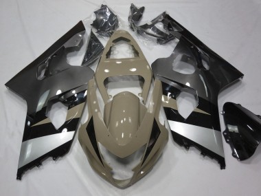 Meilleurs Carénages Moto Suzuki GSXR 600 / GSXR 750 2004-2005 - Bronzage du Désert Argent Noir