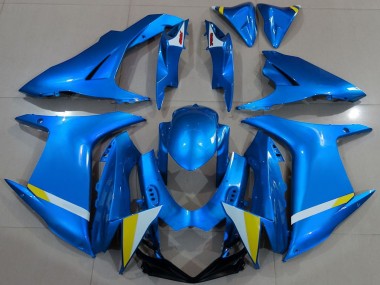 Meilleurs Carénage Moto Suzuki GSXR 600 / GSXR 750 2011-2024 - Bleu Blanc Jaune