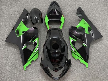 Meilleurs Carénages Moto Suzuki GSXR 600 / GSXR 750 2004-2005 - Noir Brillant Vert