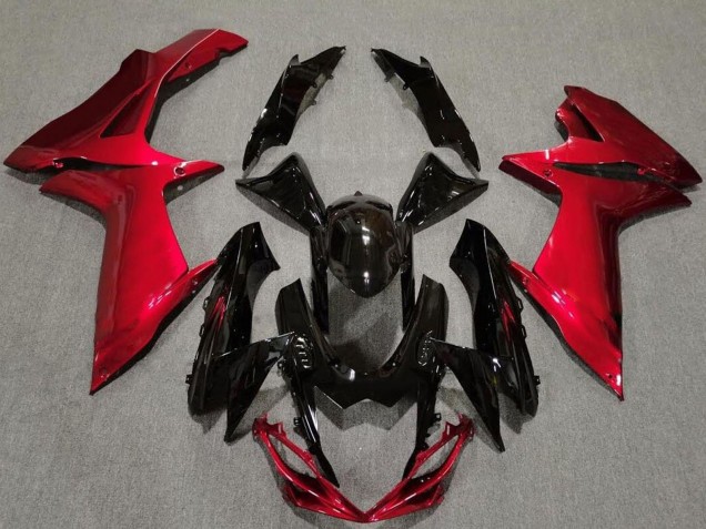 Carénages Moto Suzuki GSXR 600 / GSXR 750 2011-2024 - Rouge Noir Brillant