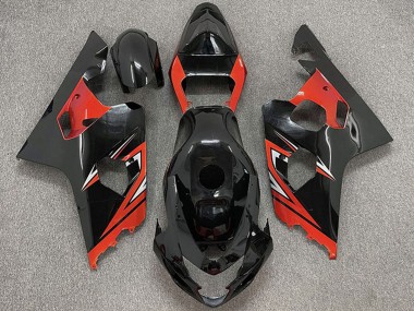 Meilleurs Carénages Moto Suzuki GSXR 600 / GSXR 750 2004-2005 - Noir Brillant Rouge