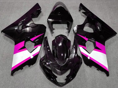 Meilleurs Carénages Moto Suzuki GSXR 600 / GSXR 750 2004-2005 - Noir Brillant Rose Blanc