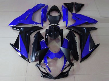 Meilleurs Carénages Moto Suzuki GSXR 600 / GSXR 750 2011-2024 - Bleu Noir Brillant