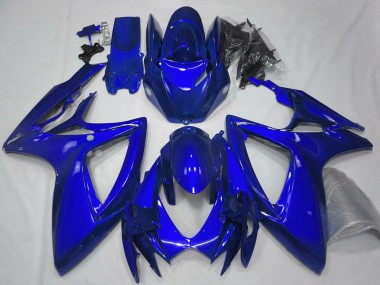 Meilleurs Carénages Moto Suzuki GSXR 600 / GSXR 750 2006-2007 - Bleu Brillant Plaine