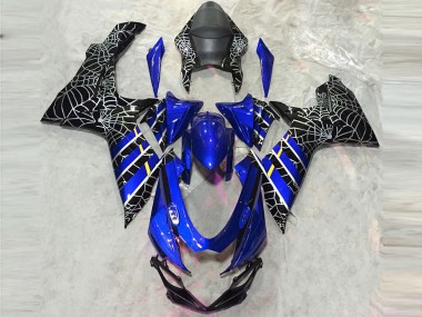 Meilleurs Carénages Moto Suzuki GSXR 600 / GSXR 750 2011-2024 - Bleu Noir Araignée