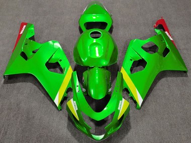 Meilleurs Carénages Moto Suzuki GSXR 600 / GSXR 750 2004-2005 - Vert Jaune Blanc