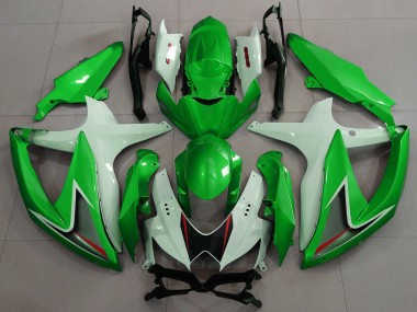 Meilleurs Carénages Moto Suzuki GSXR 600 / GSXR 750 2008-2010 - Blanc Vert Noir Rouge