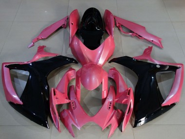 Meilleurs Carénages Moto Suzuki GSXR 600 / GSXR 750 2006-2007 - Rose Noir Brillant