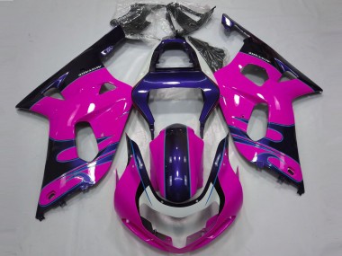 Meilleurs Carénages Moto Suzuki GSXR 600 / GSXR 750 2001-2003 - Rose Bleu Brillant