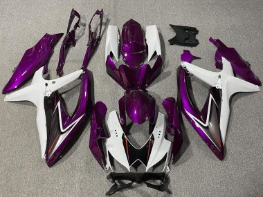 Meilleurs Carénage Moto Suzuki GSXR 600 / GSXR 750 2008-2010 - Blanc Violet Noir