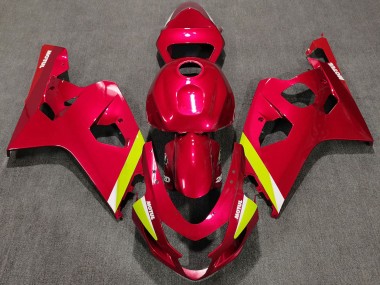 Meilleurs Carénages Moto Suzuki GSXR 600 / GSXR 750 2004-2005 - Rouge Jaune Blanc