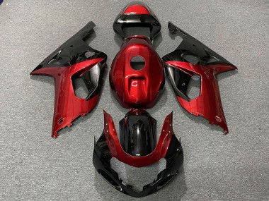 Meilleurs Carénages Moto Suzuki GSXR 600 / GSXR 750 2001-2003 - Rouge Noir Brillant