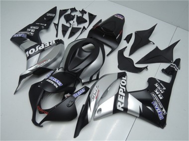 Meilleurs Carénages Moto Honda CBR600RR 2007-2008 - Noir Mat Argent Gris Repsol