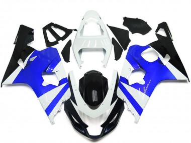 Meilleurs Kits Carénage Moto Suzuki GSXR 600 / GSXR 750 2004-2005 - Blanc Bleu Noir Brillant