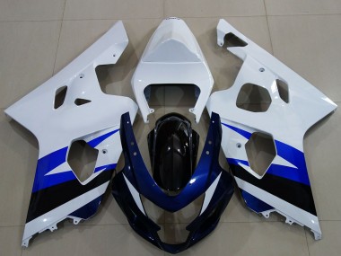 Meilleurs Carénage Moto Suzuki GSXR 600 / GSXR 750 2004-2005 - Blanc Bleu Noir Brillant