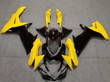 Meilleurs Carénages Moto Suzuki GSXR 600 / GSXR 750 2011-2024 - Jaune Noir Brillant