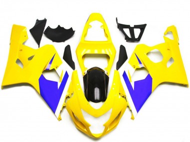 Meilleurs Carénages Moto Suzuki GSXR 600 / GSXR 750 2004-2005 - Jaune Bleu Blanc Noir Brillant