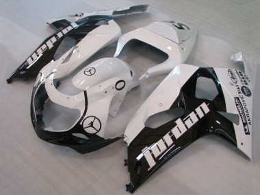 Meilleurs Carénages Moto Suzuki GSXR 600 / GSXR 750 2001-2003 - Blanc Noir Brillant Jordan Michelin