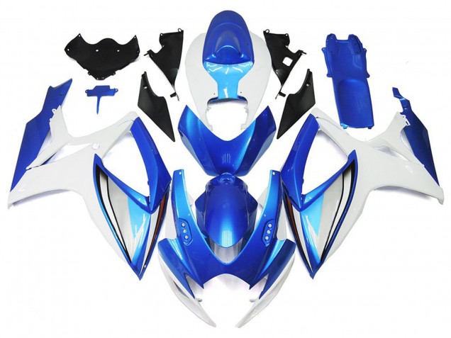 Carénages Moto Suzuki GSXR 600 / GSXR 750 2006-2007 - Blanc Bleu OEM Style