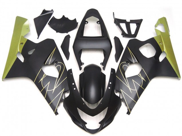 Carénages Moto Suzuki GSXR 600 / GSXR 750 2004-2005 - Noir Mat Or Corona