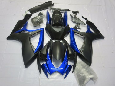 Meilleurs Carénages Moto Suzuki GSXR 600 / GSXR 750 2006-2007 - Noir Mat Bleu