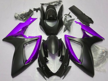 Meilleurs Carénages Moto Suzuki GSXR 600 / GSXR 750 2006-2007 - Noir Mat Violet