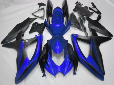 Meilleurs Carénages Moto Suzuki GSXR 600 / GSXR 750 2008-2010 - Bleu Noir Mat