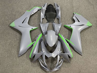 Meilleurs Carénages Moto Suzuki GSXR 600 / GSXR 750 2011-2024 - Nardo Gris Mat Vert Accents