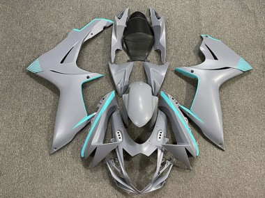 Meilleurs Carénages Moto Suzuki GSXR 600 / GSXR 750 2011-2024 - Nardo Gris Mat Teal Accents