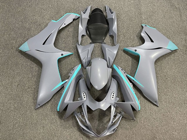 Carénages Moto Suzuki GSXR 600 / GSXR 750 2011-2024 - Nardo Gris Mat Teal Accents