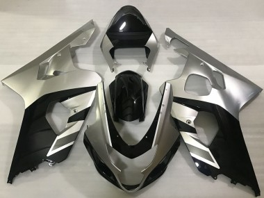 Meilleurs Carénages Moto Suzuki GSXR 600 / GSXR 750 2004-2005 - Argent Noir