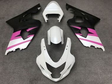 Meilleurs Carénages Moto Suzuki GSXR 600 / GSXR 750 2004-2005 - Blanc Rose Noir Mat