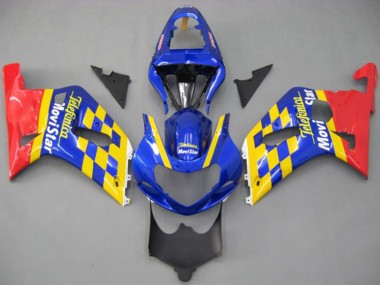 Meilleurs Carénages Moto Suzuki GSXR 600 / GSXR 750 2001-2003 - Bleu Jaune Rouge Telefonica MoviStar
