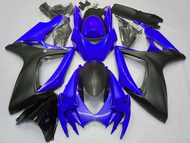 Meilleurs Carénages Moto Suzuki GSXR 600 / GSXR 750 2006-2007 - Bleu Noir Mat