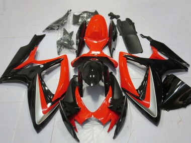 Meilleurs Carénages Moto Suzuki GSXR 600 / GSXR 750 2006-2007 - Rouge Argent Noir Brillant