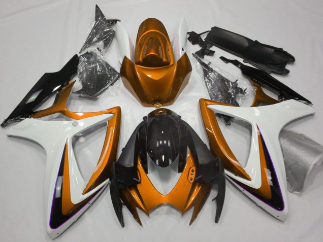 Carénages Moto Suzuki GSXR 600 / GSXR 750 2006-2007 - Orange Blanc Noir Brillant