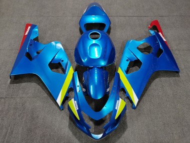 Meilleurs Carénages Moto Suzuki GSXR 600 / GSXR 750 2004-2005 - Bleu Jaune Rouge