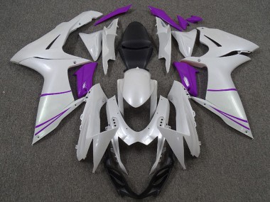 Meilleurs Carénages Moto Suzuki GSXR 600 / GSXR 750 2011-2024 - Blanc Violet Perle