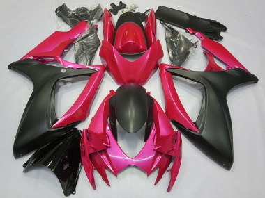 Meilleurs Carénages Moto Suzuki GSXR 600 / GSXR 750 2006-2007 - Rose Noir Mat