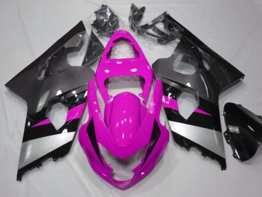 Meilleurs Carénages Moto Suzuki GSXR 600 / GSXR 750 2004-2005 - Rose Argent Noir
