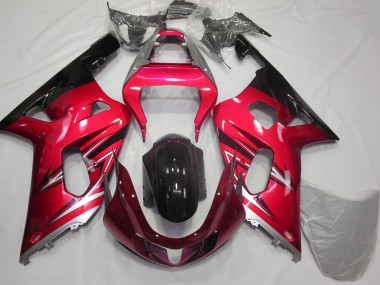 Meilleurs Carénages Moto Suzuki GSXR 600 / GSXR 750 2001-2003 - Rouge Argent Noir Brillant