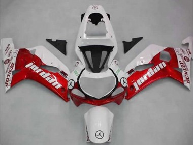 Meilleurs Carénages Moto Suzuki GSXR 600 / GSXR 750 2001-2003 - Blanc Rouge Jordan Dunlop