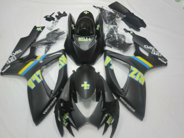 Carénages Moto Suzuki GSXR 600 / GSXR 750 2006-2007 - Noir Mat Bleu Jaune Rizla