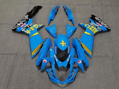 Meilleurs Carénages Moto Suzuki GSXR 600 / GSXR 750 2011-2024 - Bleu Jaune Or Noir Rizla