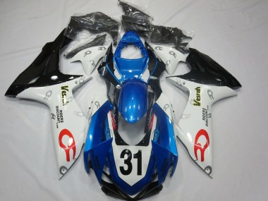 Meilleurs Carénages Moto Suzuki GSXR 600 / GSXR 750 2011-2024 - Blanc Bleu Noir Brillant Vesrah 31